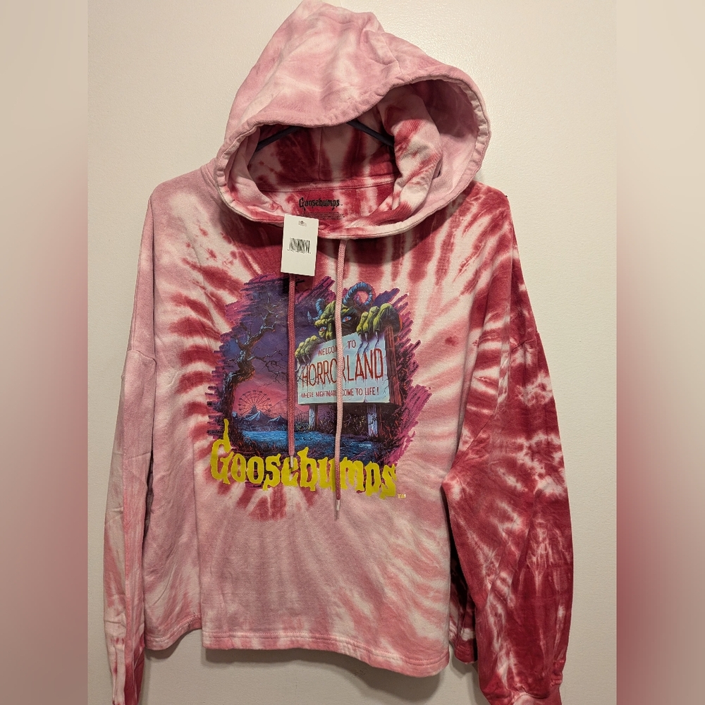 Goosebumps Pink Tie-Dye Hoodie Sweatshirt